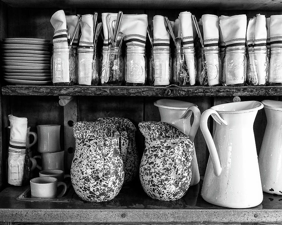 Lunch Lineup BW Photograph by Ginger Stein