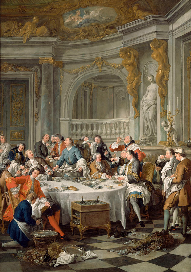 Lunch of Oysters Painting by Jean-Francois de Troy