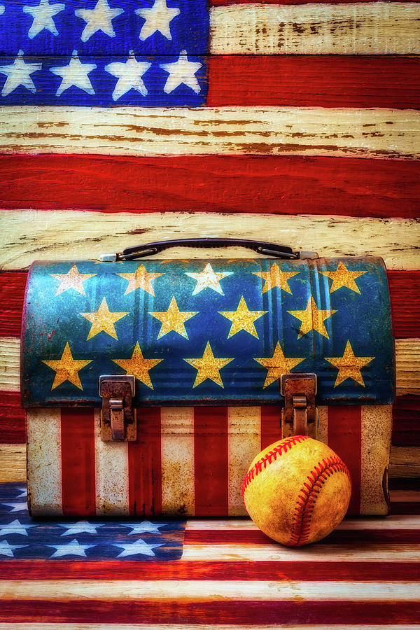 Lunch Pail And Baseball Photograph by Garry Gay