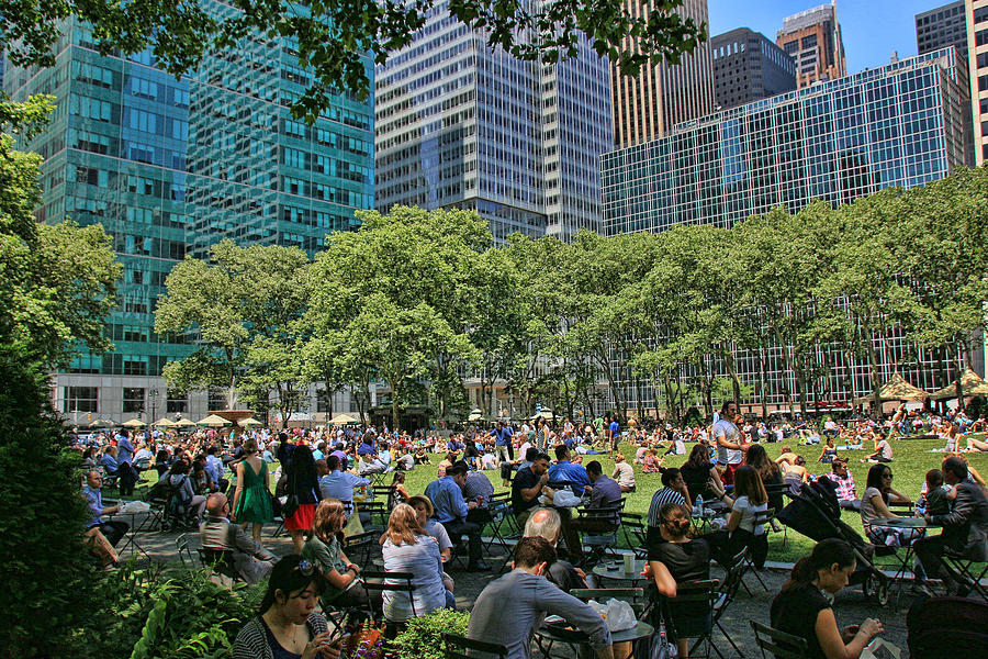Lunchtime in Bryant Park Photograph by Allen Beatty