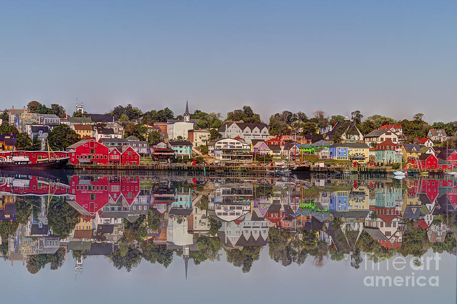 Lunenburg harbor in Nova Scotia reflection Photograph by Dan Friend