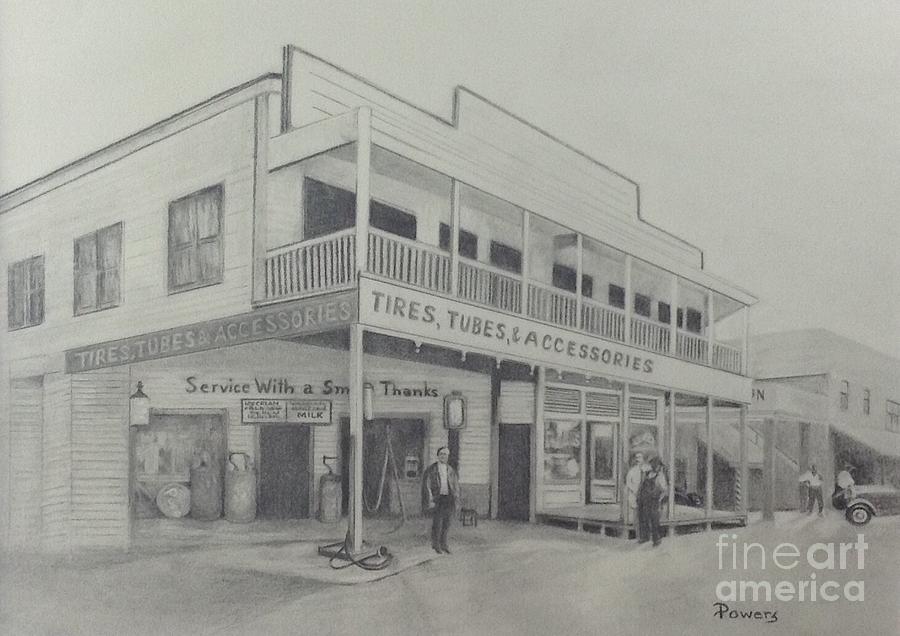 Lundys General Store  Drawing by Mary Lynne Powers