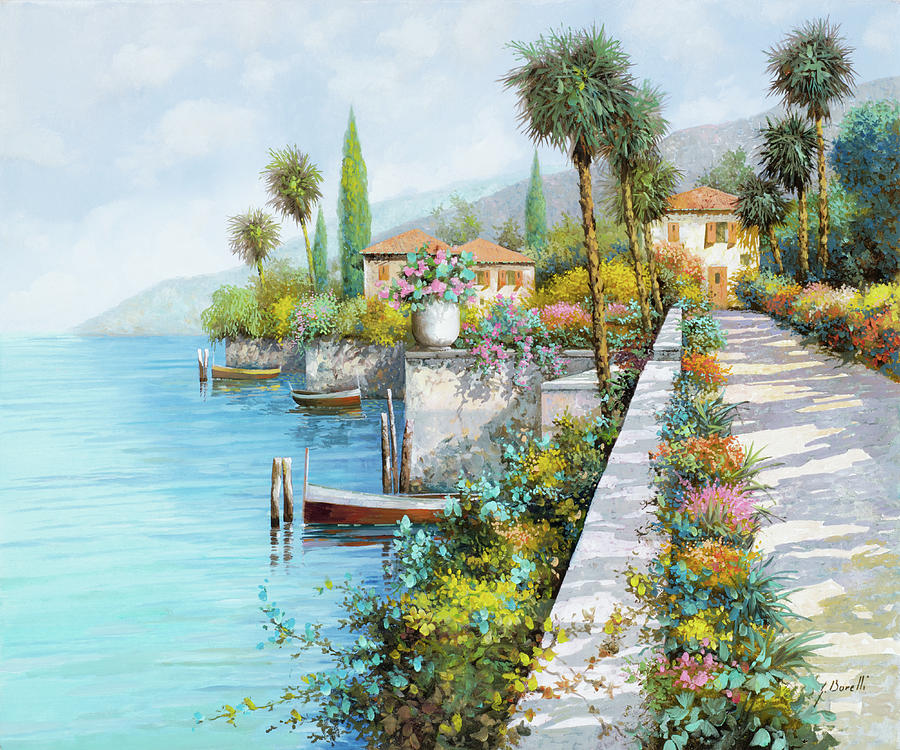 Lake Painting - Il Lungo Lago by Guido Borelli