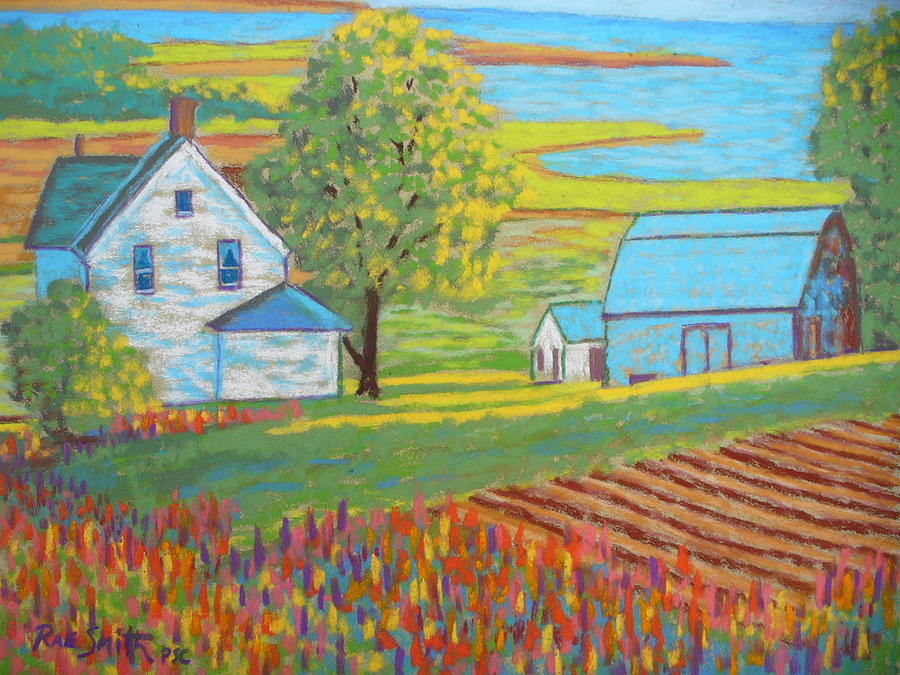 Lupens on P.E.I Pastel by Rae  Smith