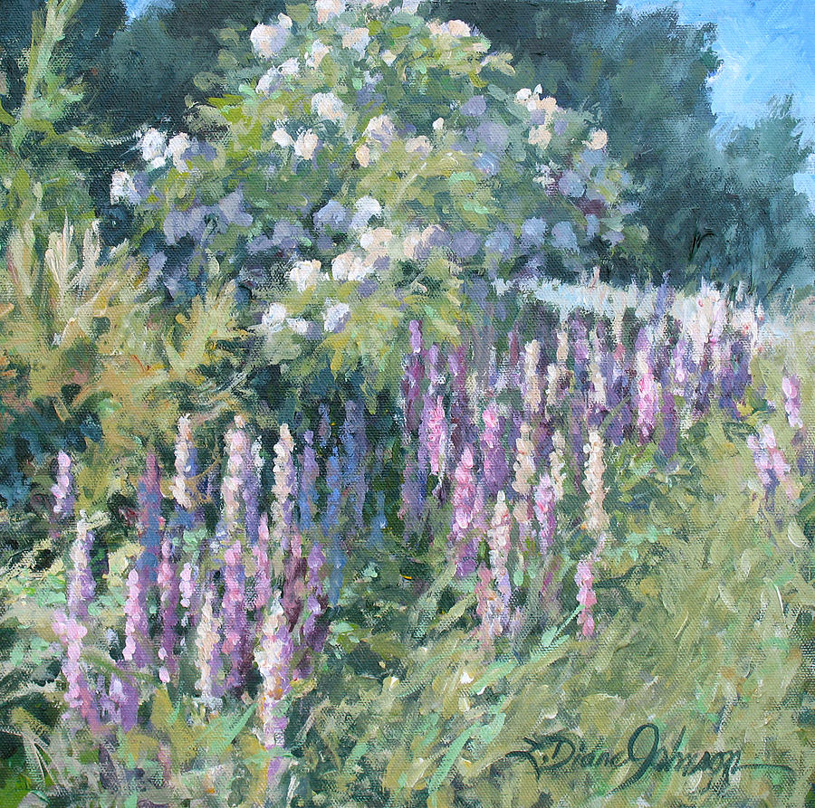 Lupine On Parade Painting by L Diane Johnson