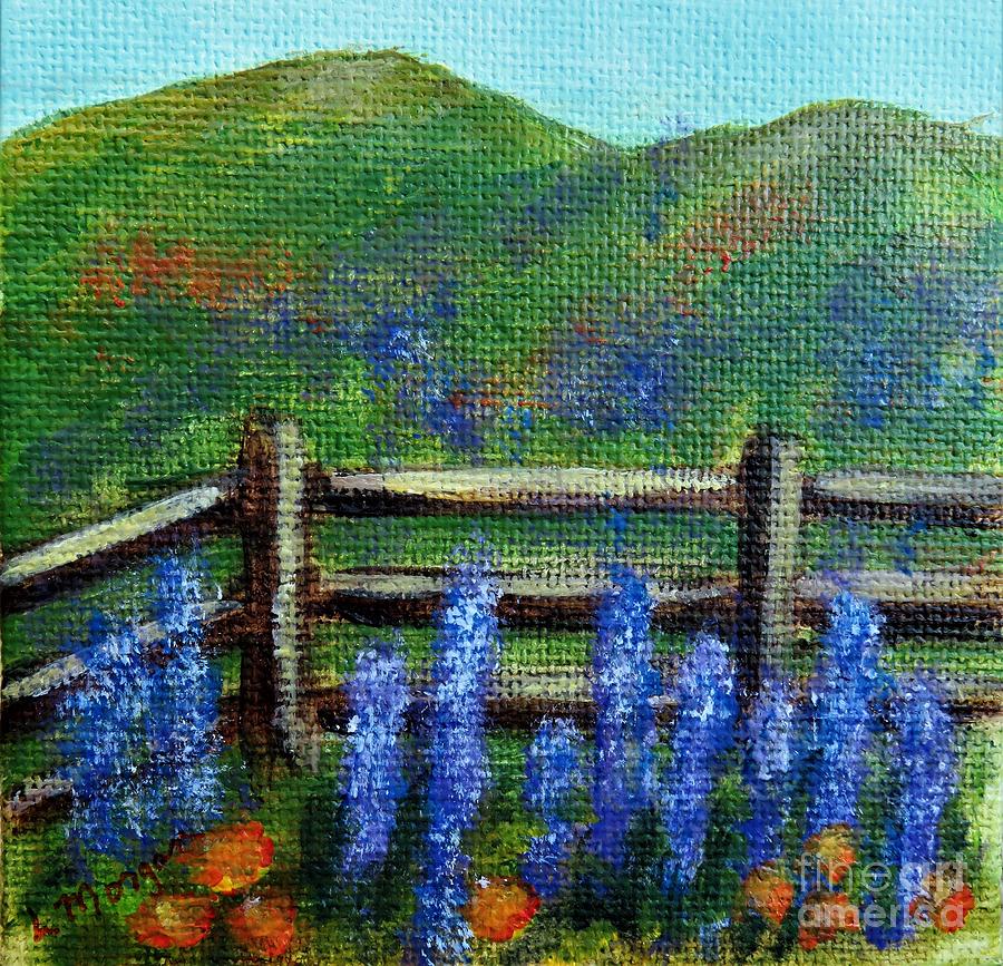 Lupines and Poppies Painting by Laurie Morgan