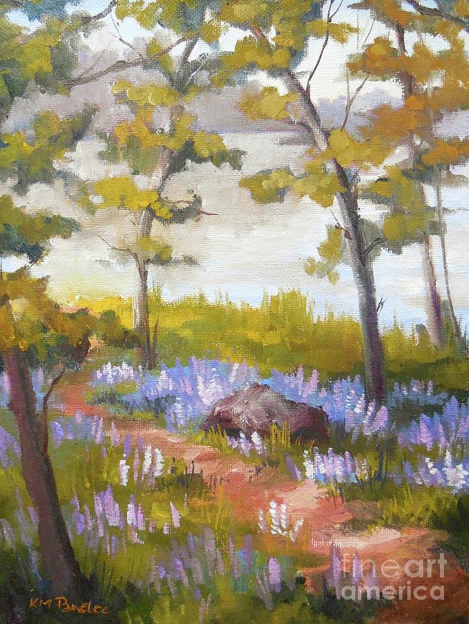 Tree Painting - Lupines in bloom by K M Pawelec