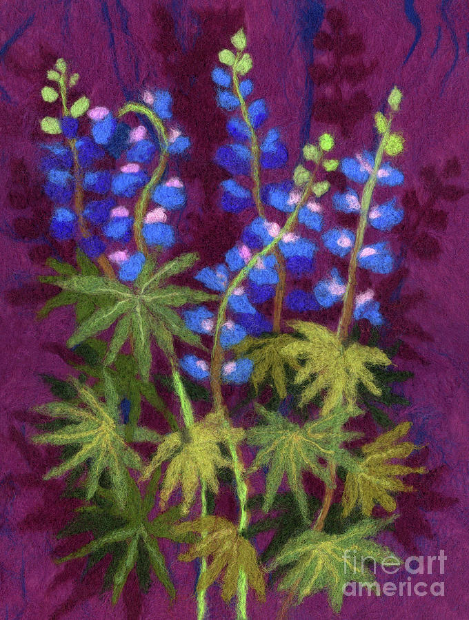 Summer Tapestry - Textile - Lupines by Julia Khoroshikh