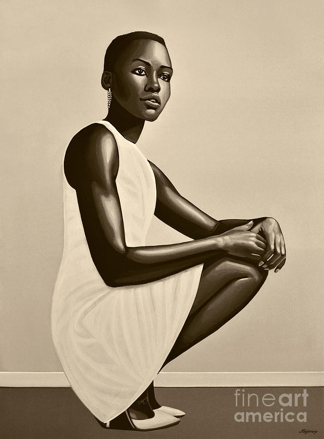 Lupita Nyongo Painting by Paul Meijering
