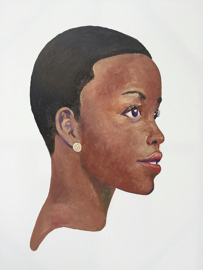 Portrait Painting - Lupita by Odhiambo Siangla