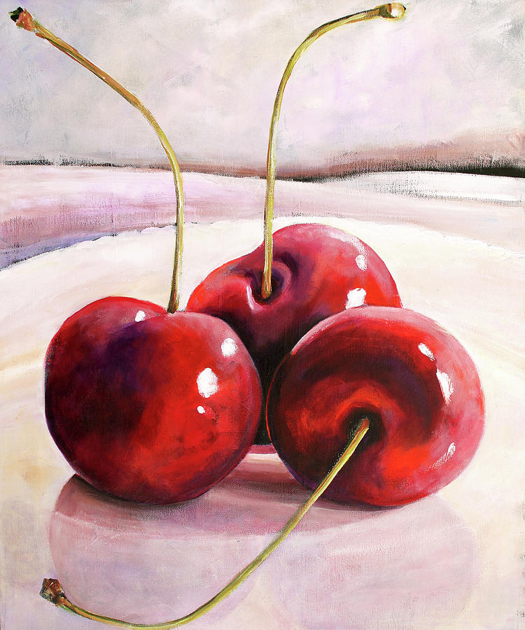 Luscious Cherries Painting by Toni Grote