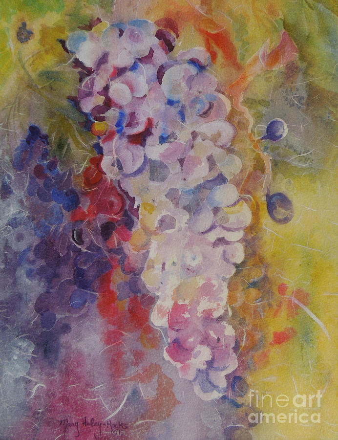 Luscious Grapes Painting by Mary Haley-Rocks