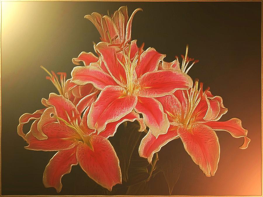 Luscious Lilies Digital Art by Charmaine Zoe