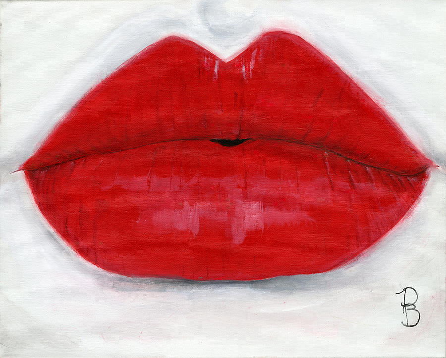 Red Lips Painting - Luscious Lips by Debbie Brown