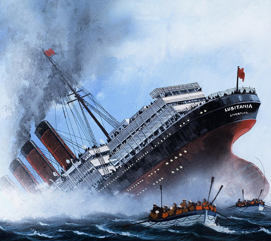 Boat Painting - Lusitania by Mike Tregenza
