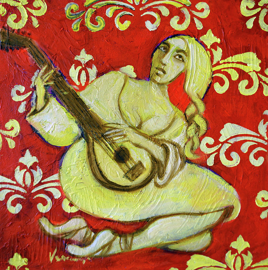 Lute With Patterns Painting By Valerie Vescovi Pixels