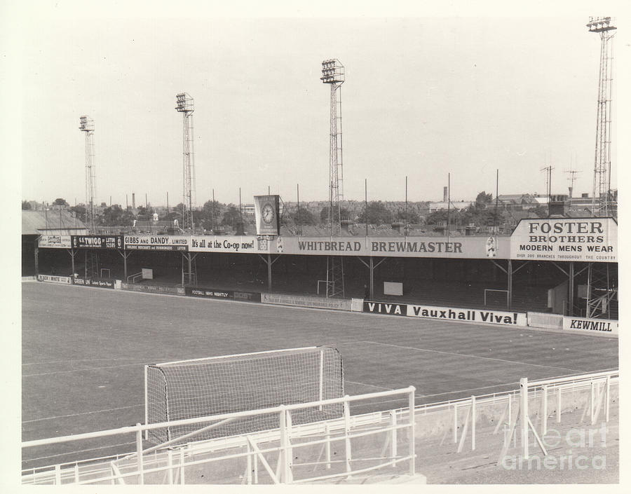 Luton Town - Kenilworth Road - Bobbers Stand West Side 1 - BW - August 1969 Photograph by Legendary Football Grounds