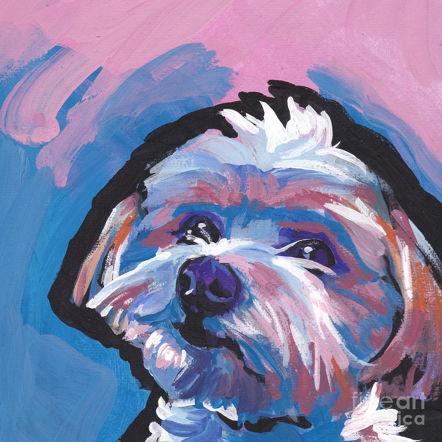 Dog Painting - Luv You Mor by Lea S