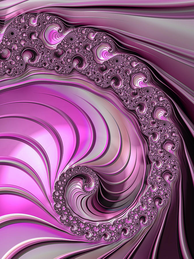 Luxe pink fractal spiral Digital Art by Matthias Hauser