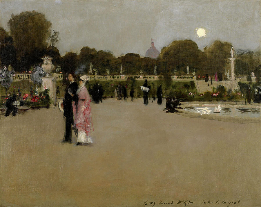 John Singer Sargent Painting - Luxembourg Gardens at Twilight, 1879 by John Singer Sargent
