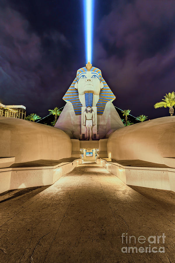 Las Vegas Photograph - Luxor Casino Egyptian Sphinx Las Vegas Night by Aloha Art
