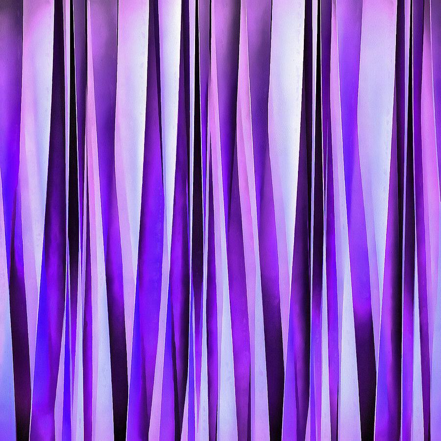 Luxurious Lilac, Purple and Silver Stripy Pattern Digital Art by Taiche Acrylic Art
