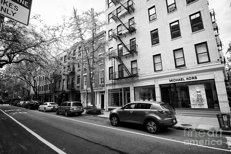 luxury upmarket shopping stores bleeker street including michael kors  greenwich village New York Cit Photograph by Joe Fox - Pixels