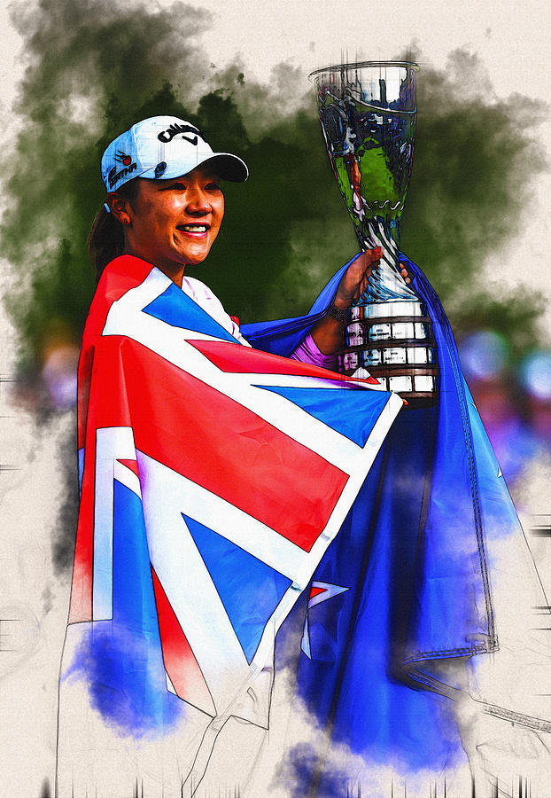 Lydia Ko of New Zealand holds the trophy Digital Art by Don Kuing - Pixels