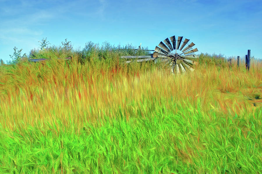 Farm Photograph - Lying Down on the Job - Windmill by Nikolyn McDonald