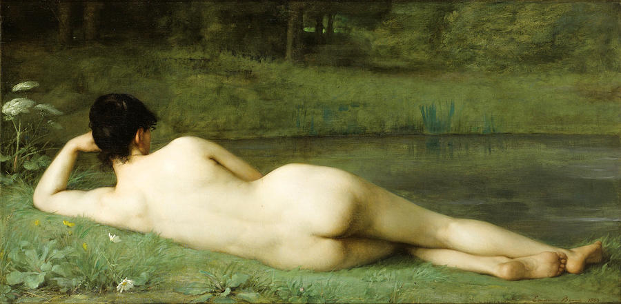Lying Nude Painting by Emmanuel Benner