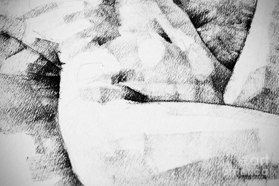 Lying Woman Close Up Detail Drawing Drawing by Dimitar Hristov