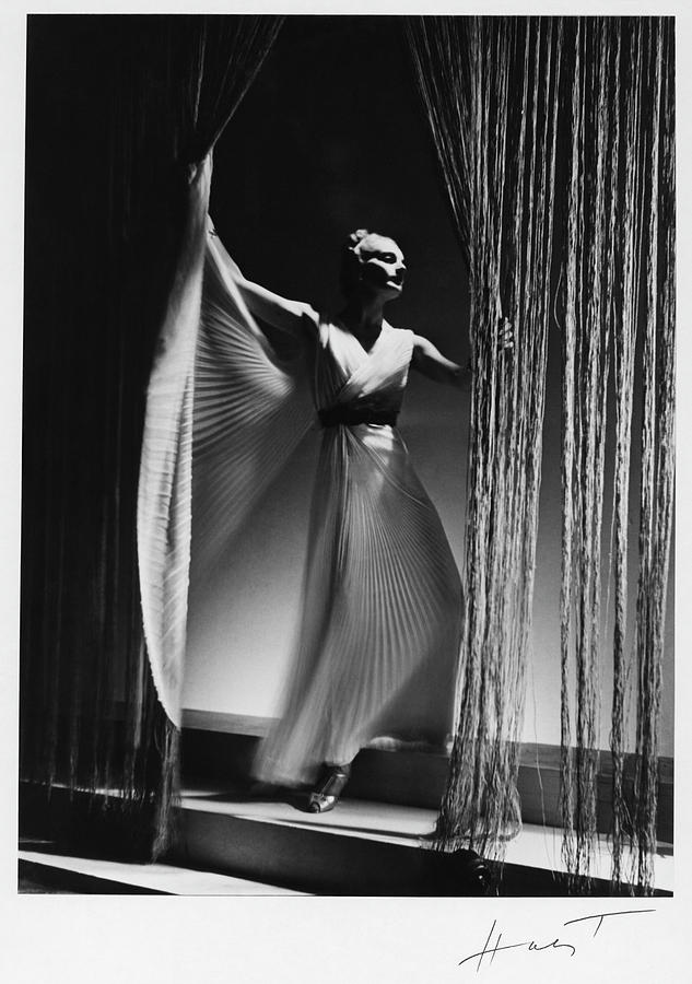 Lyla Zelensky Wearing Jean Patou Evening Gown Photograph by Horst P Horst