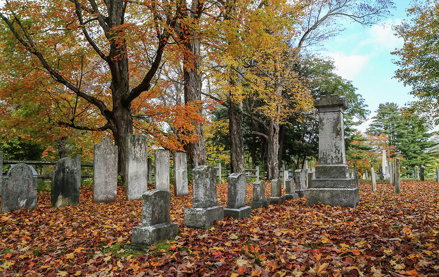 Lyme Cemetery in Fall Photograph by Kevin Craft