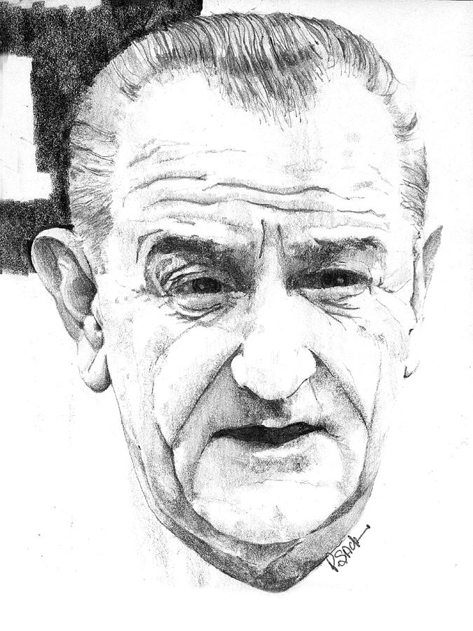 Lyndon B. Johnson Drawing by Paul Sachtleben