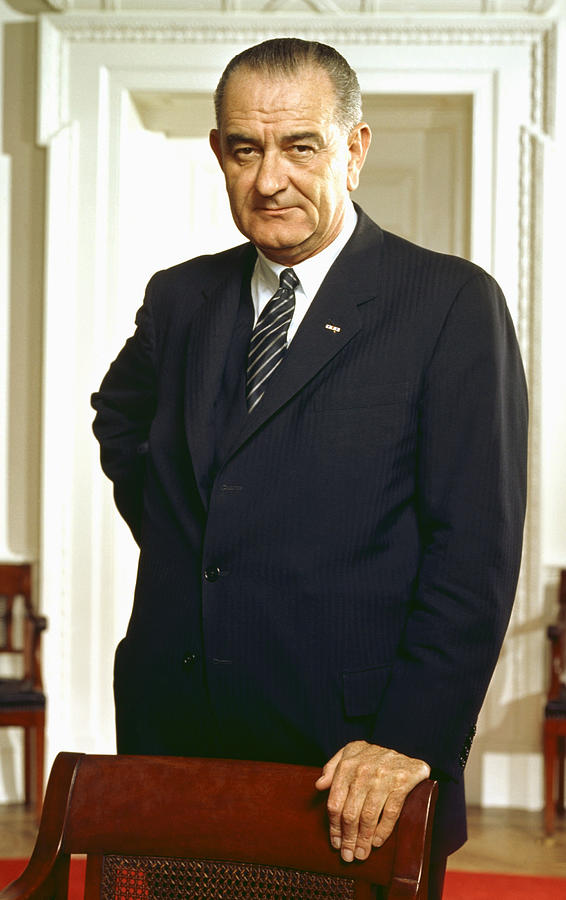 Lyndon B. Johnson Portrait Photograph by War Is Hell Store