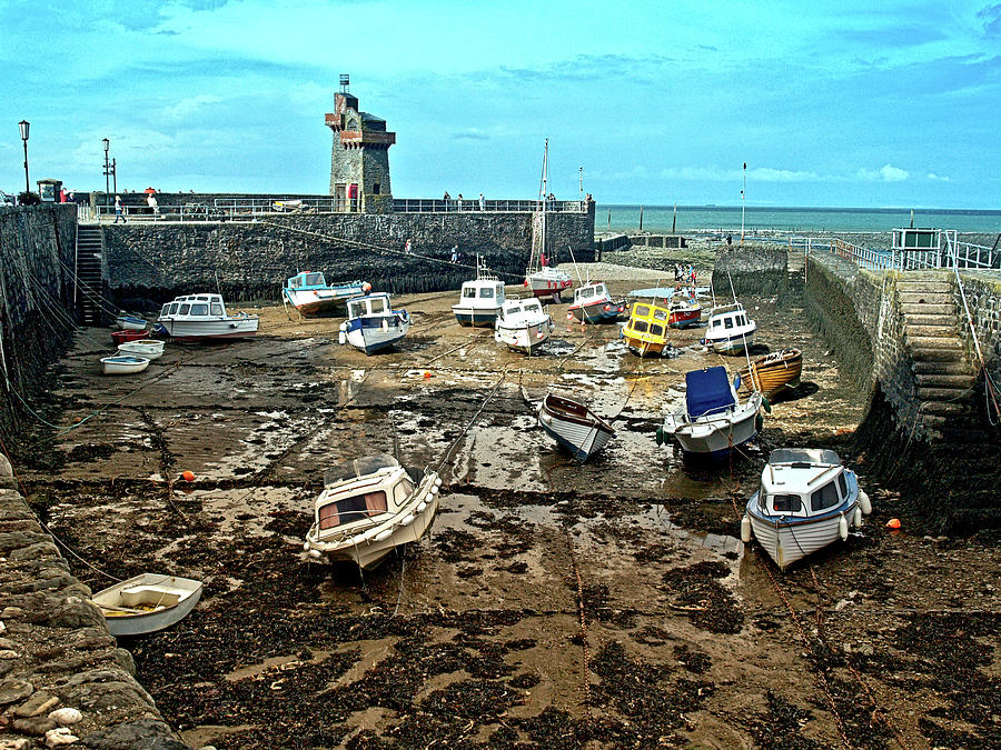 Lynmouth Harbour And Lighthouse Photograph