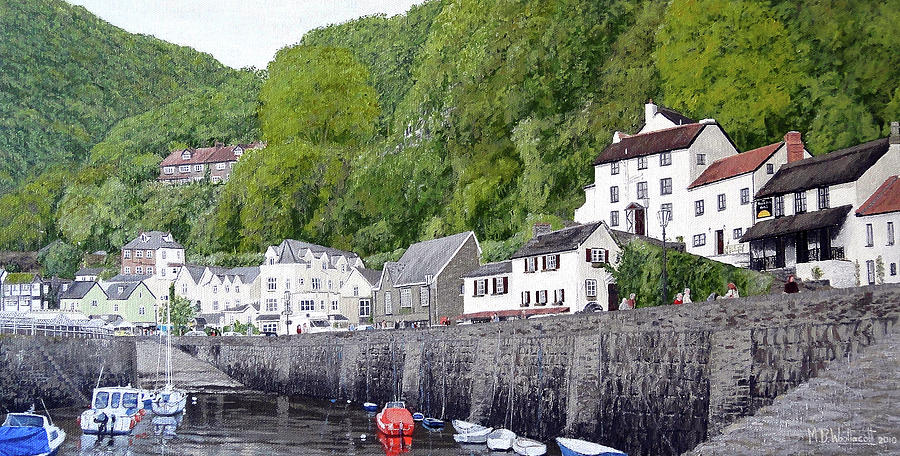 Lynmouth Harbour Painting by Mark Woollacott
