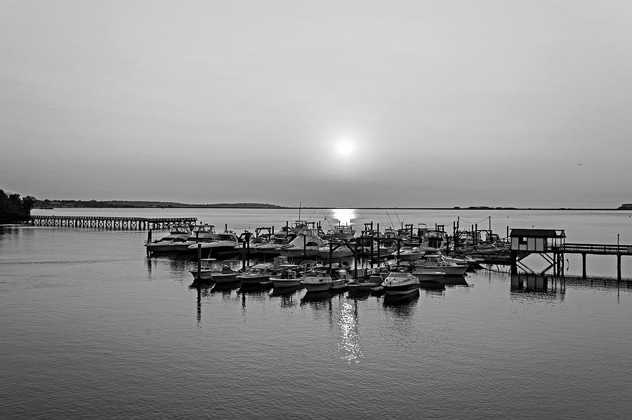 Fish Photograph - Lynn Harbor Surise Lynn MA Black and White by Toby McGuire
