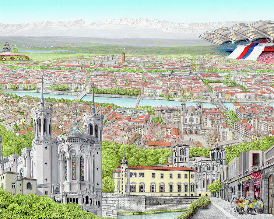 Lyon France Painting by Albert Puskaric