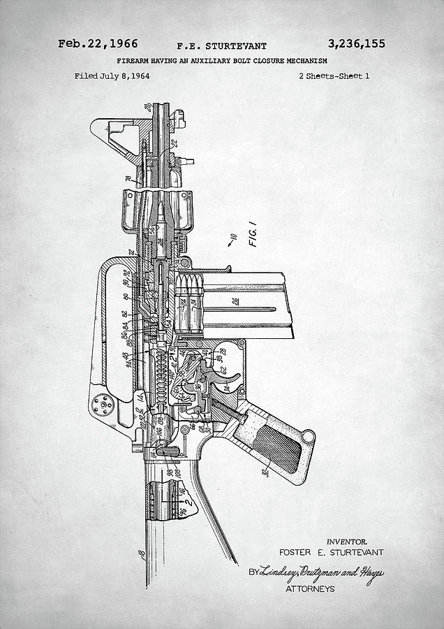 M-16 Rifle Patent Digital Art by Zapista OU - Fine Art America