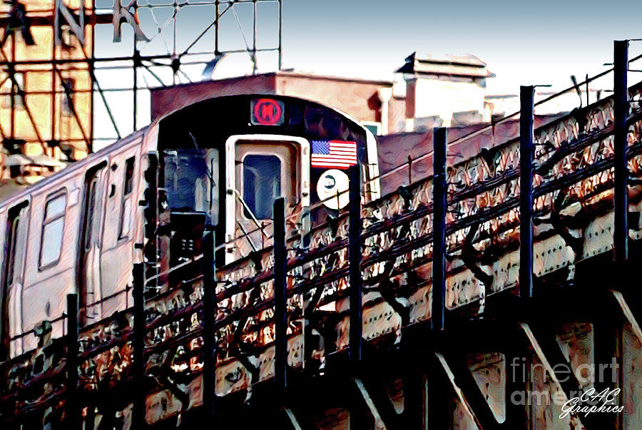 M Subway Train Digital Art by CAC Graphics