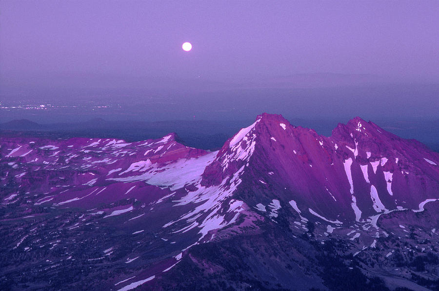 M05413 Moonrise over Broken Top Photograph by Ed  Cooper Photography