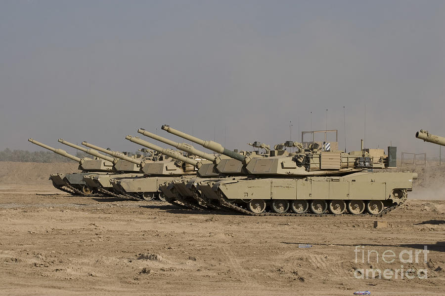 M1 Abrams Tanks At Camp Warhorse Photograph by Terry Moore
