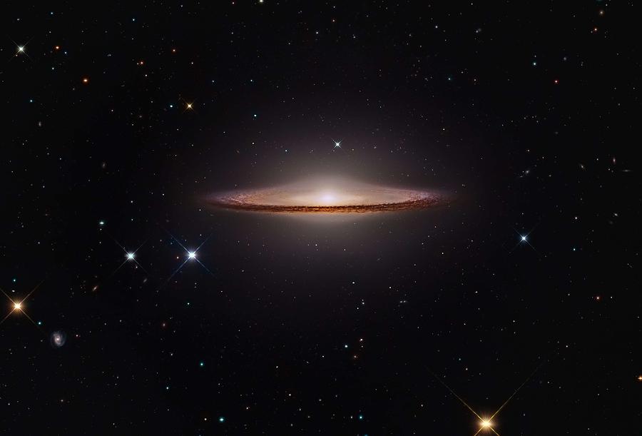 Space Painting - M104 The Sombrero Galaxy by Celestial Images