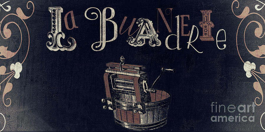 Vintage Sign Painting - Ma Maison III La Buanderie by Mindy Sommers