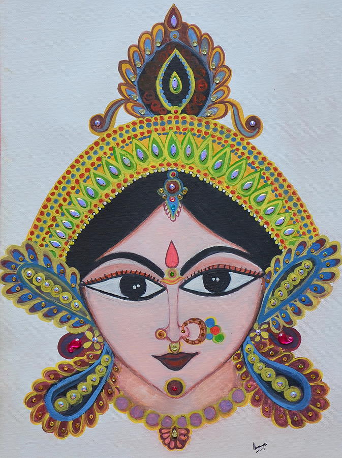 Maa Durga Painting by Lavanya Ramashetty - Fine Art America