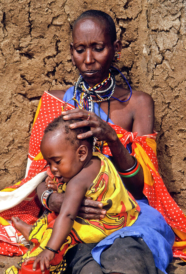 Maasai Grandmother and Child Photograph by Michele Burgess
