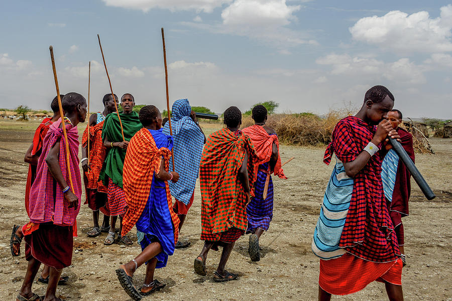 Maasai Traditional Welcome Dance Photograph by Marilyn Burton