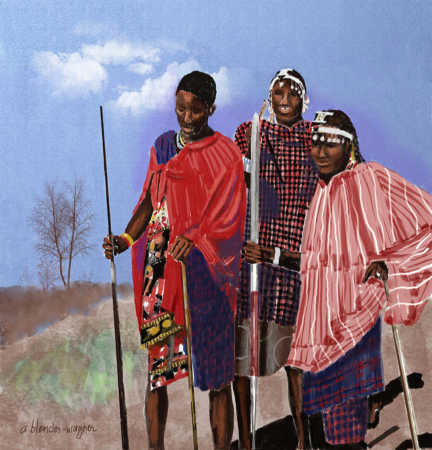 Maasai Warriors Digital Art by Arline Wagner