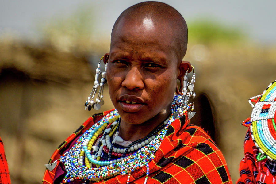 Maasai Woman in Traditional Dress Photograph by Marilyn Burton